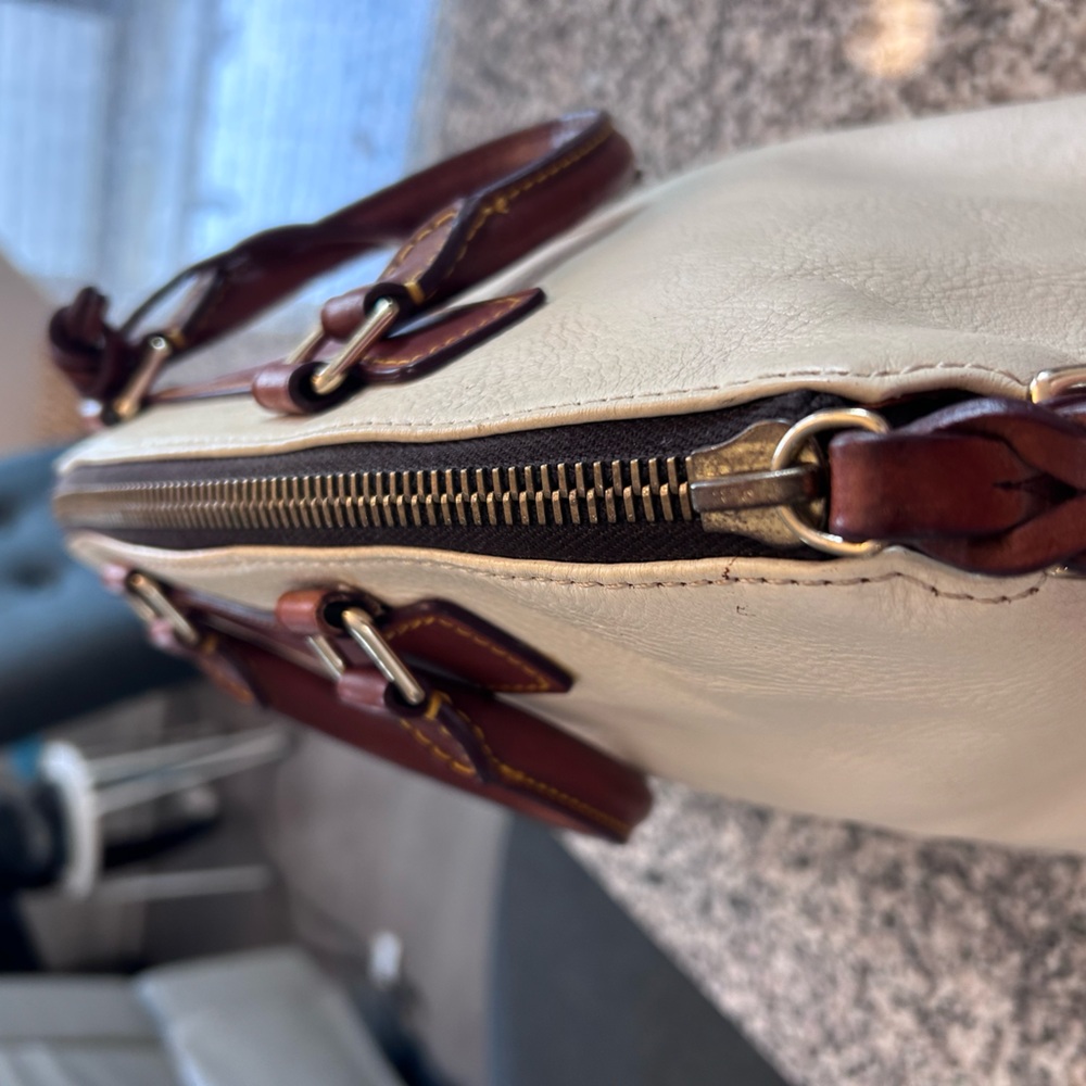 Dooney & Bourke White and Brown Florentine Vacchetta leather - Picture 8 of 13
